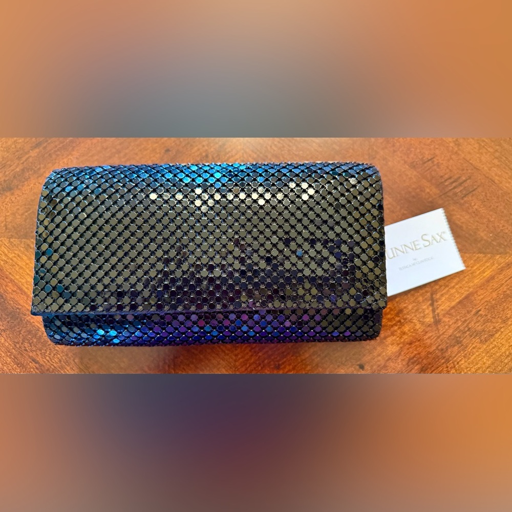 NWT Gunne Sax Shimmering Sequin Black Clutch